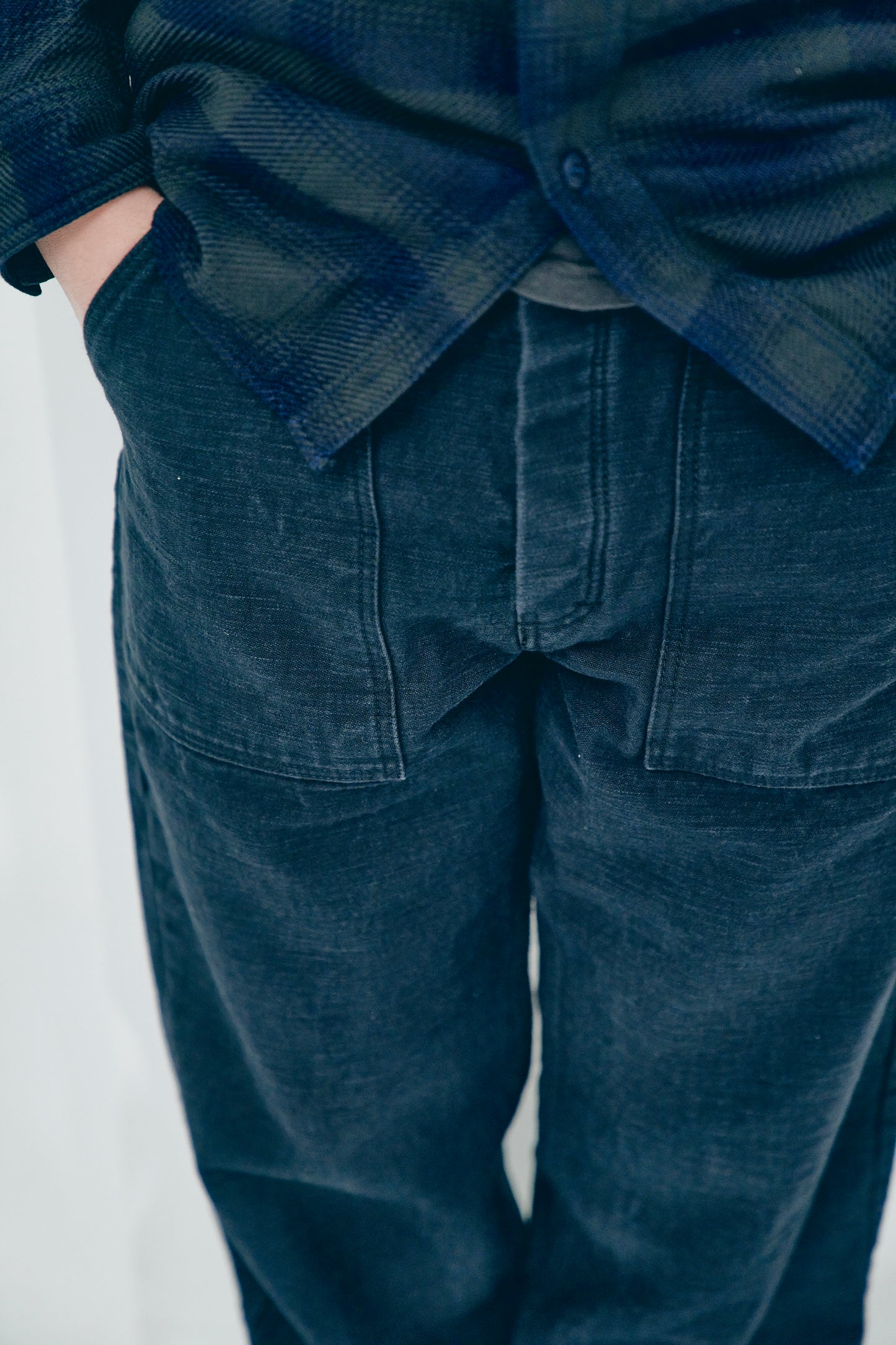 SJ52BK 15ozブラックバックサテンベイカーパンツ