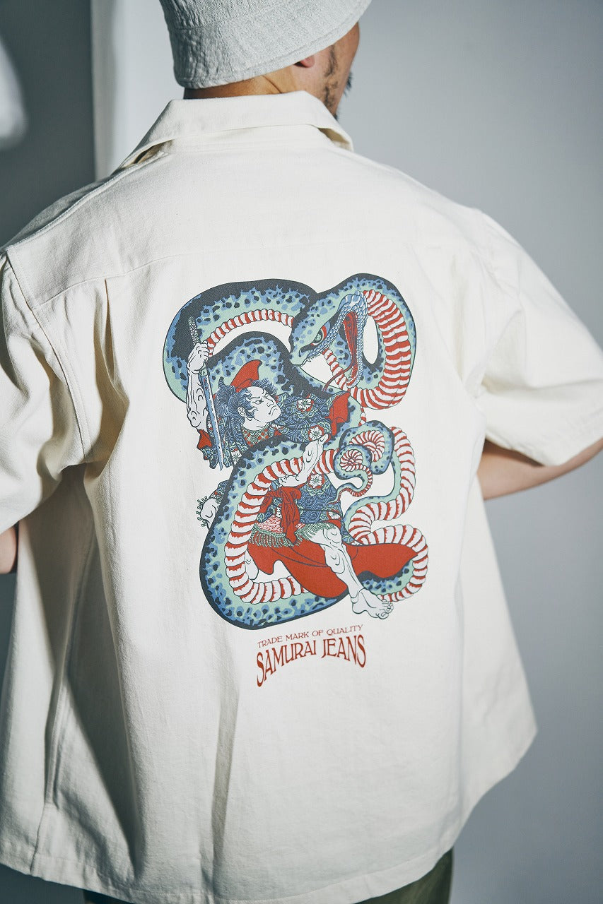 SSA25-02 武者絵柄デニムシャツ