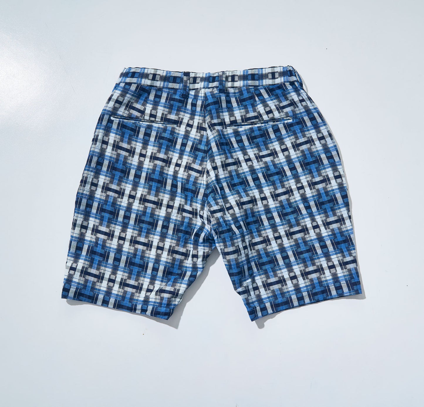SJSP24-AK INDIGO BROKEN LATTICE EASY SHORTS