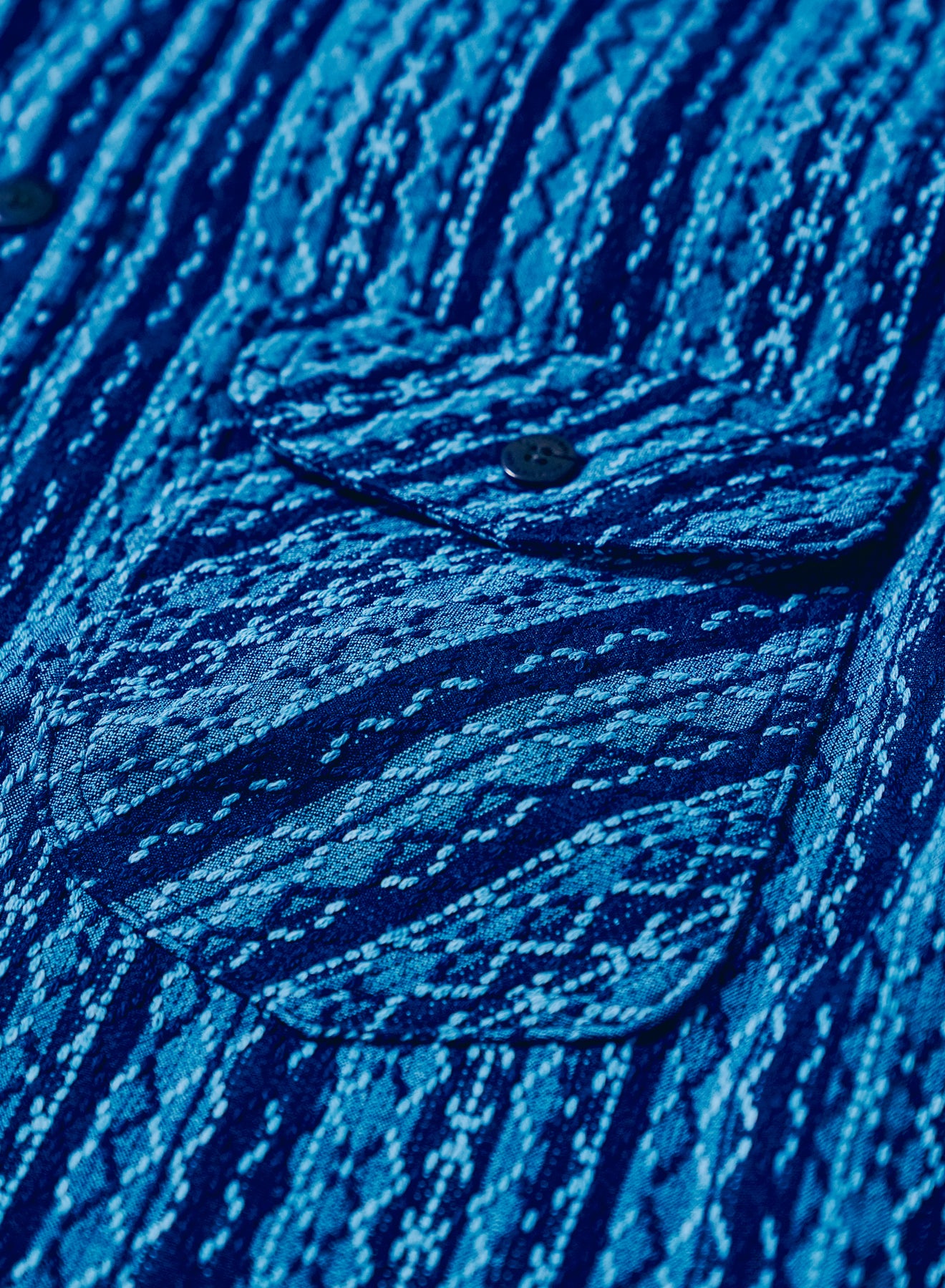 SSS25-SKS 藍刺し子ストライプシャツ