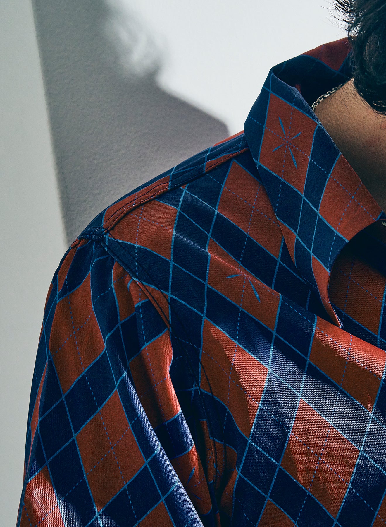 HSA25-01  蛇アーガイル総柄シャツ