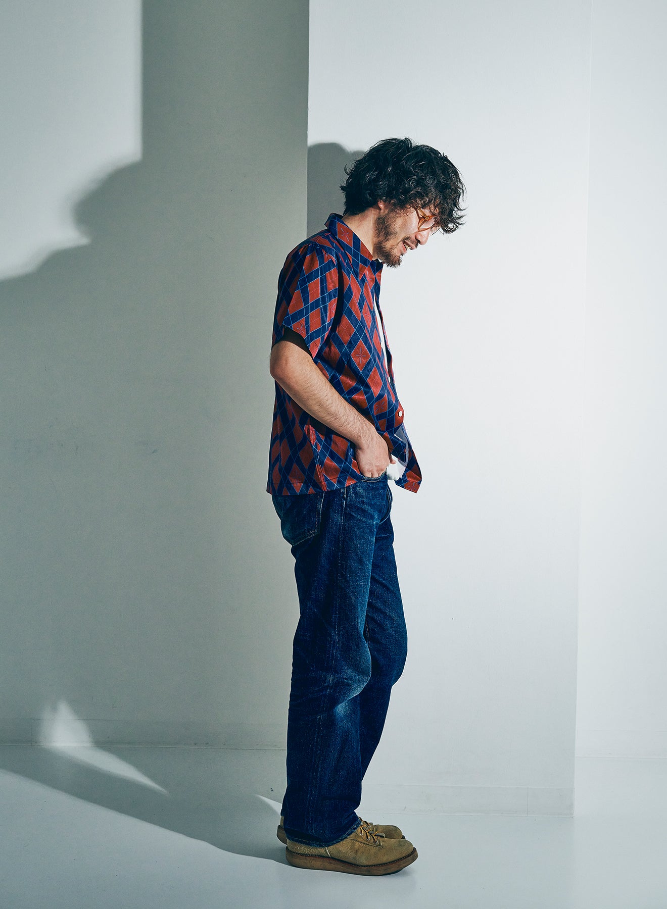 HSA25-01  蛇アーガイル総柄シャツ