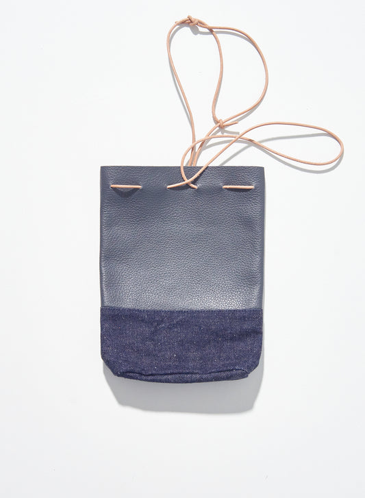 SJRDP25 デニムレザー巾着