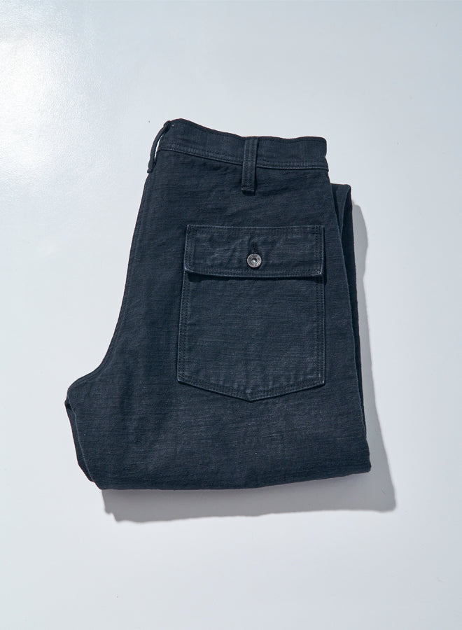 SJ52BK 15ozブラックバックサテンベイカーパンツ