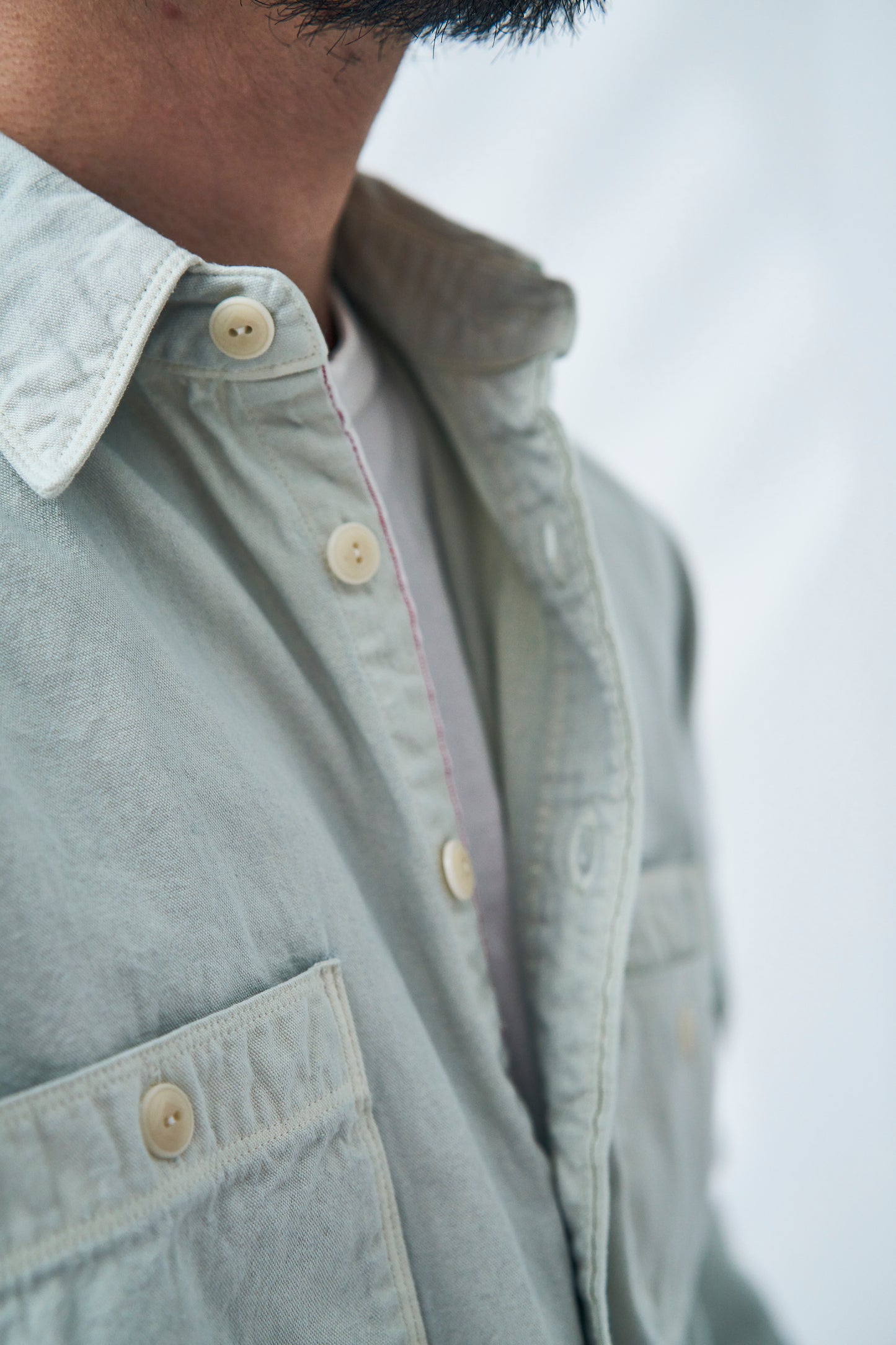 SJCBS24-TS 天然染めセルビッチシャンブレーシャツ