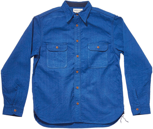 SSS25-AHB 藍浅葱へリンボンワークシャツ